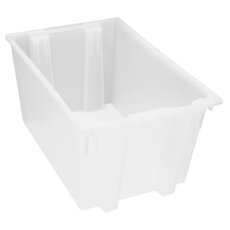 Quantum Storage Systems Stack & Nest Storage Tote, 27.6 gal, Clear, Polypropylene snt300CL